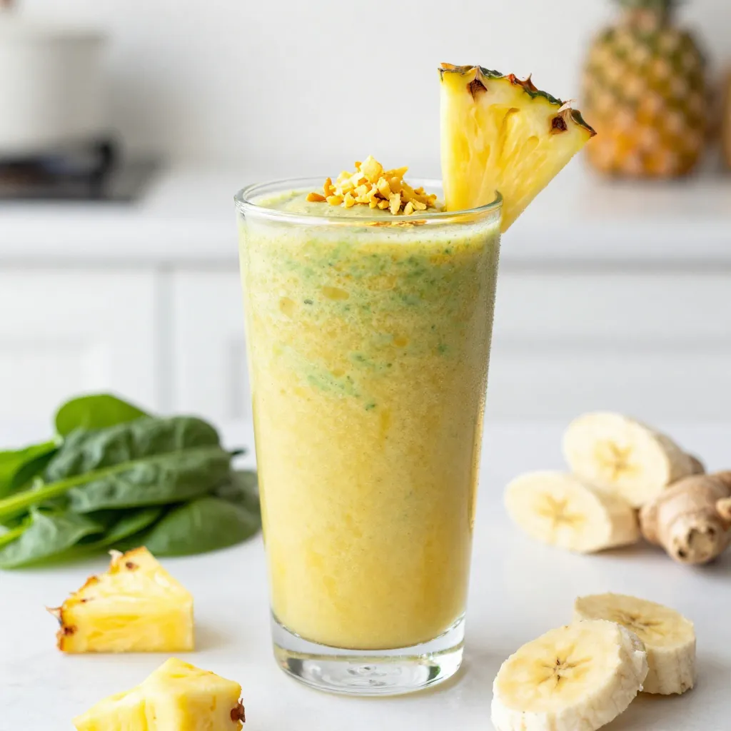 Pineapple Ginger Smoothie Refreshing and Healthy Drink