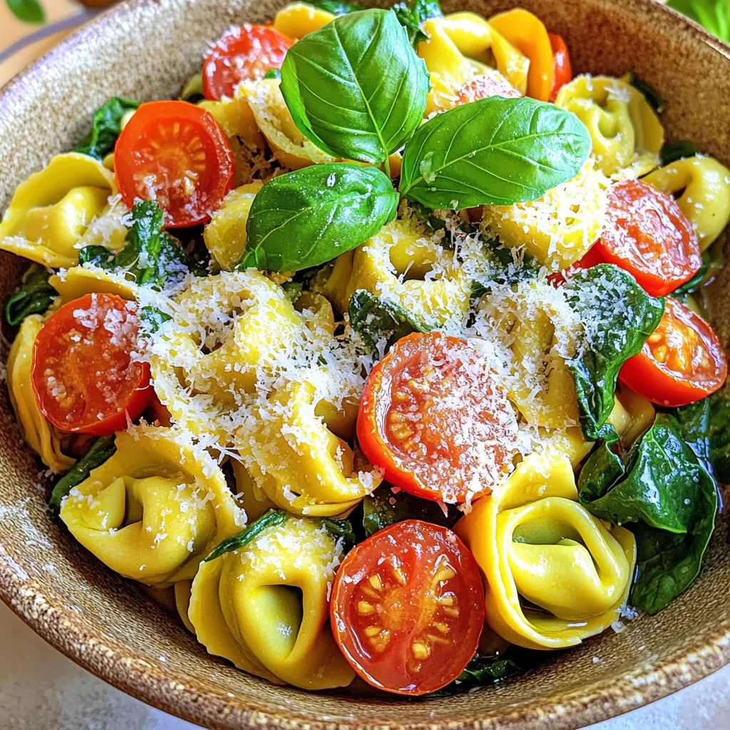 Tuscan tortellini uses simple, fresh ingredients. The main star is cheese tortellini. You can use fresh or frozen. Fresh tortellini gives a nice texture and flavor.
