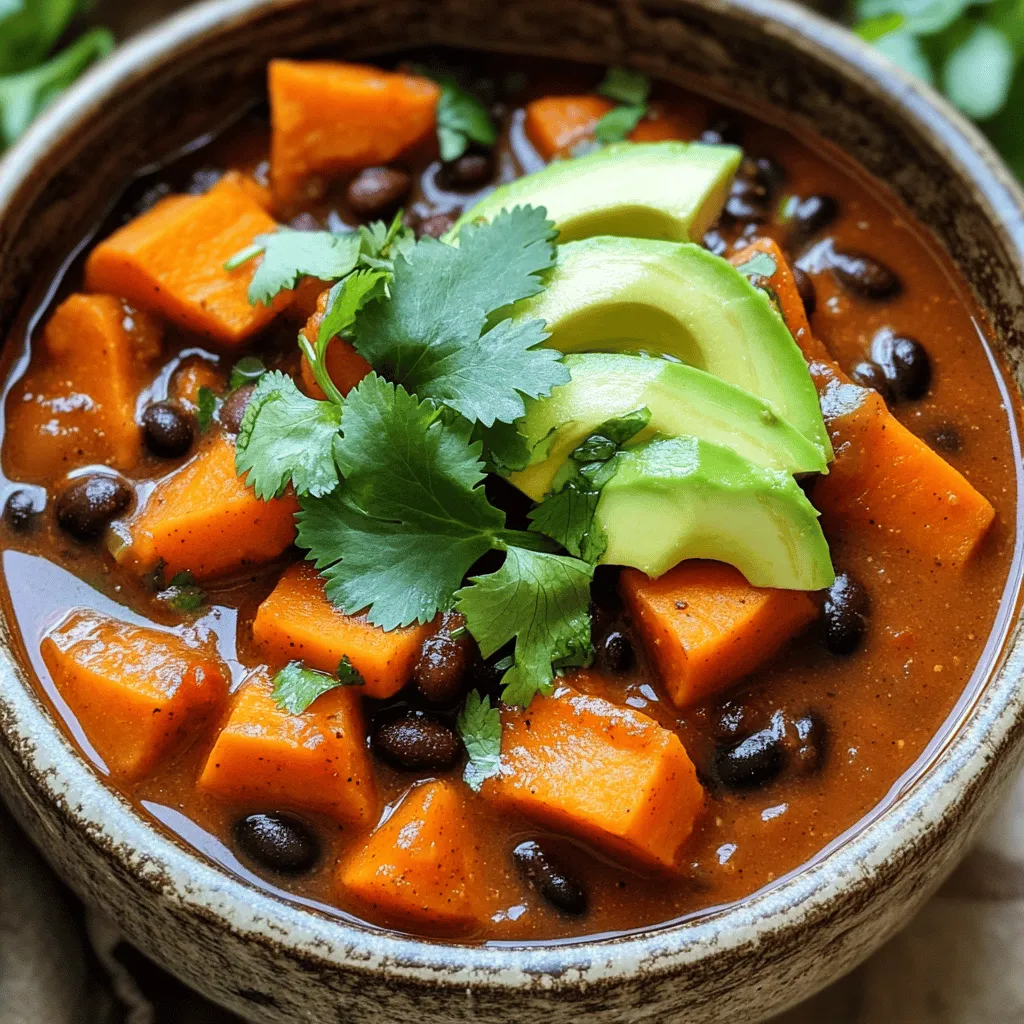 Sweet Potato Black Bean Chili Hearty and Filling Meal