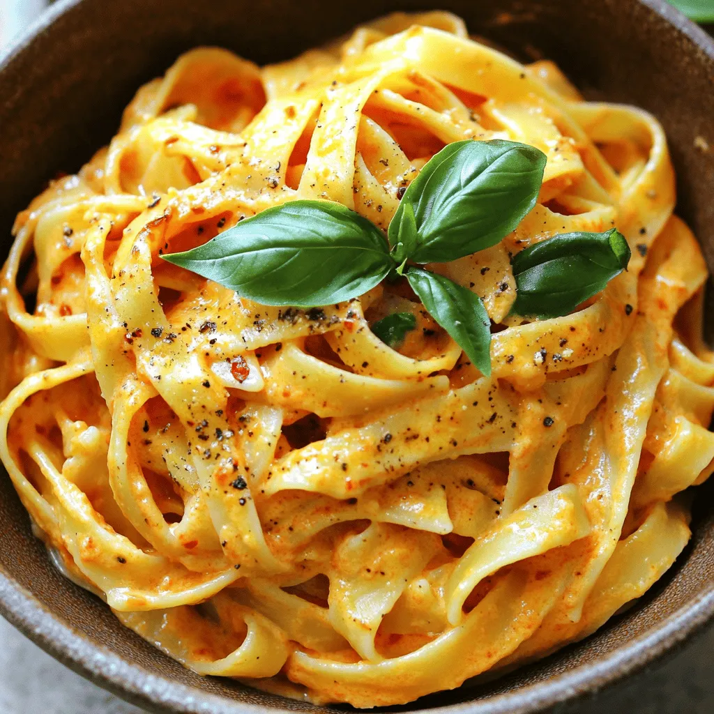 Creamy Roasted Red Pepper Pasta Easy and Delicious Dish