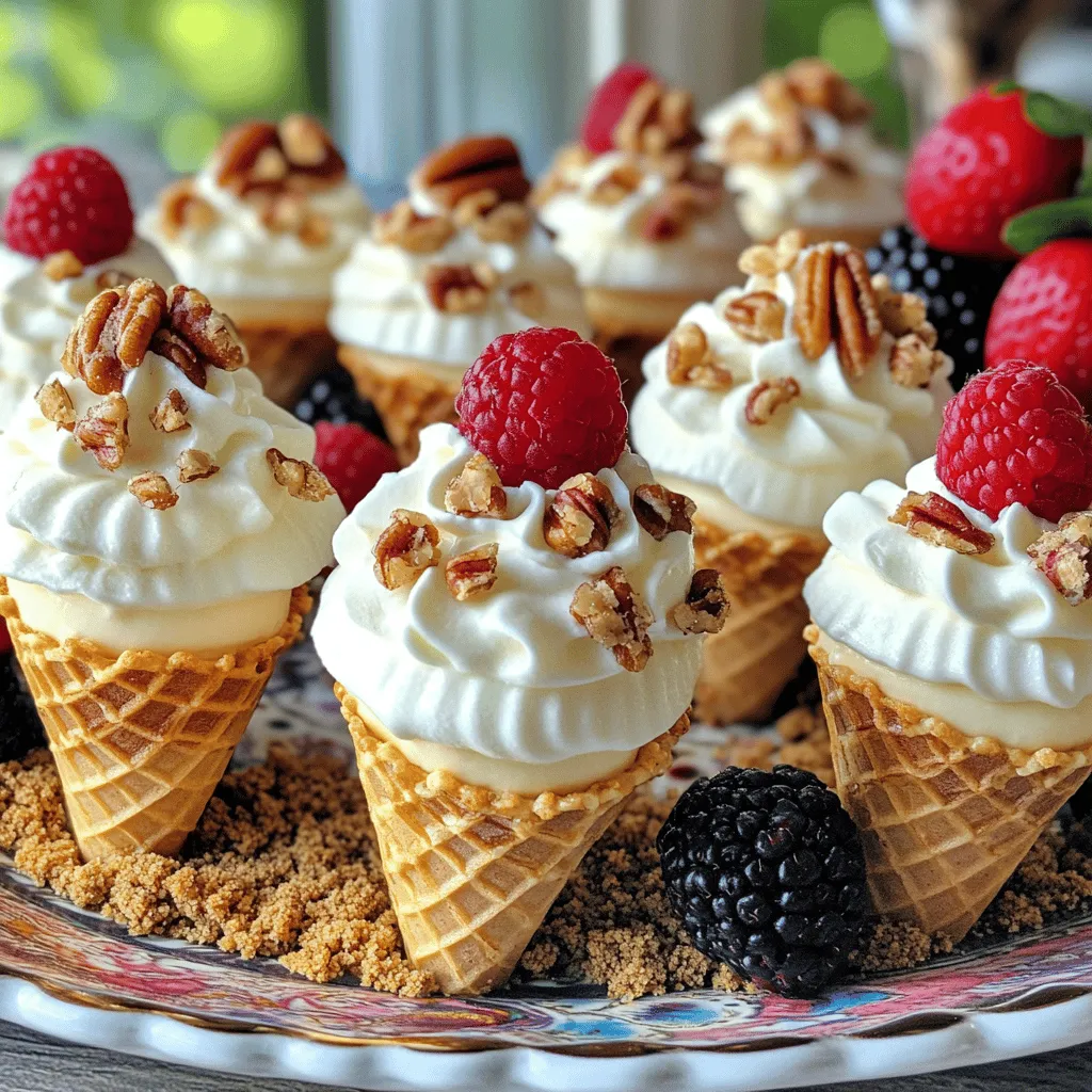 The ingredients are simple yet rich, making your mini cheesecake praline cones a delight. Here’s what you need: