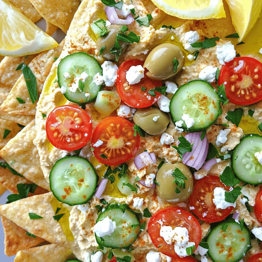 Mediterranean Hummus Nachos Tasty Snack Delight