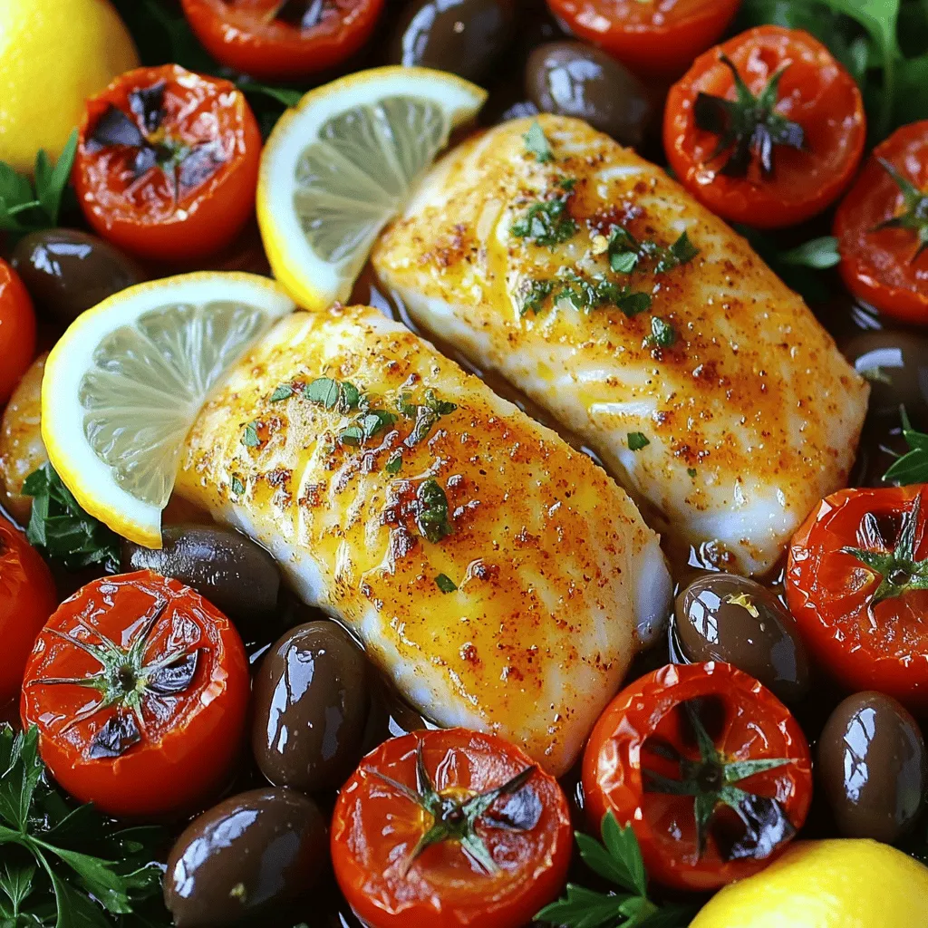 To make Mediterranean Style Baked Cod, you need fresh and vibrant ingredients. Here’s what you’ll need to gather: