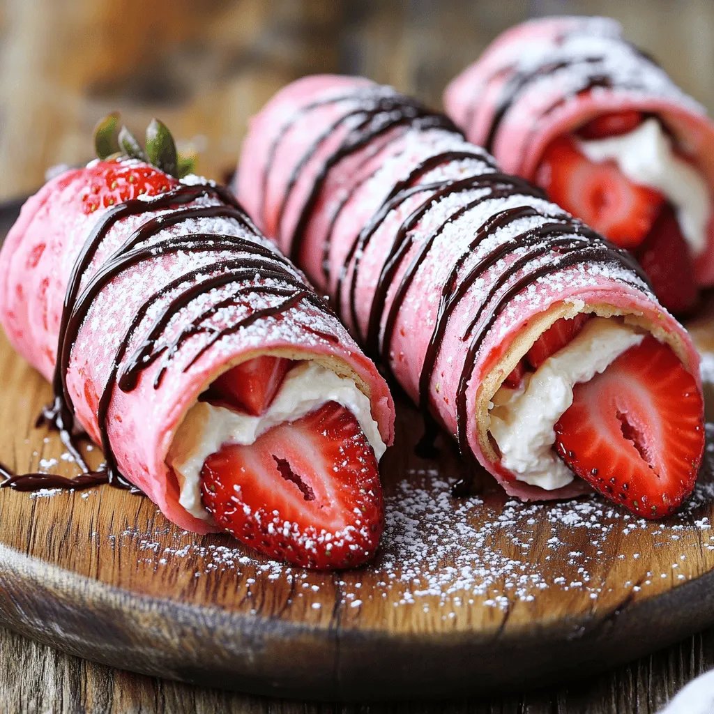 The easy strawberry cheesecake rolls recipe requires simple and tasty ingredients. You need 8 ounces of softened cream cheese. This gives the rolls a rich and creamy base. Then, add 1/2 cup of powdered sugar for sweetness. It keeps the filling smooth and light.