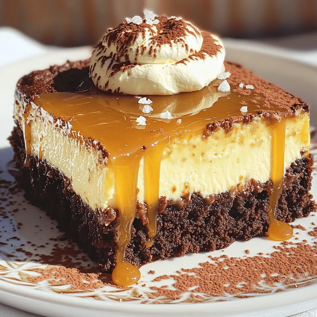 To make a great caramel brownie cheesecake, you need three main parts: the brownie layer, the cheesecake layer, and the caramel topping.