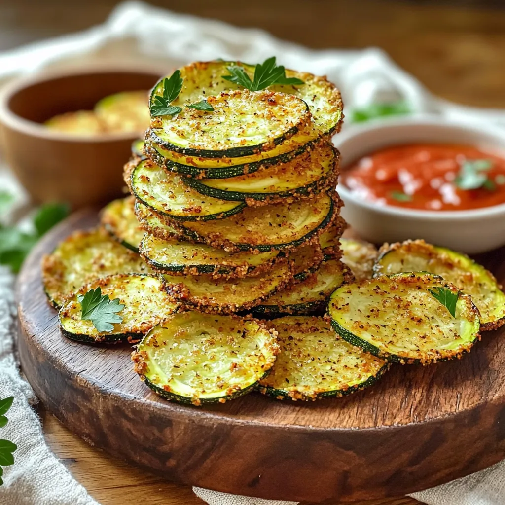 Air Fryer Crispy Garlic Zucchini Chips Simple Snack
