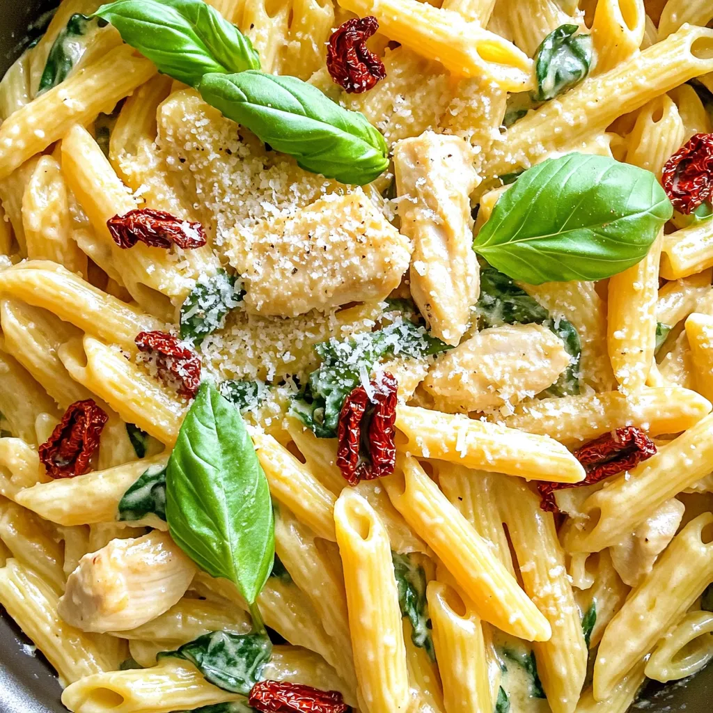 One Pot Sun Dried Tomato Chicken Pasta Delight
