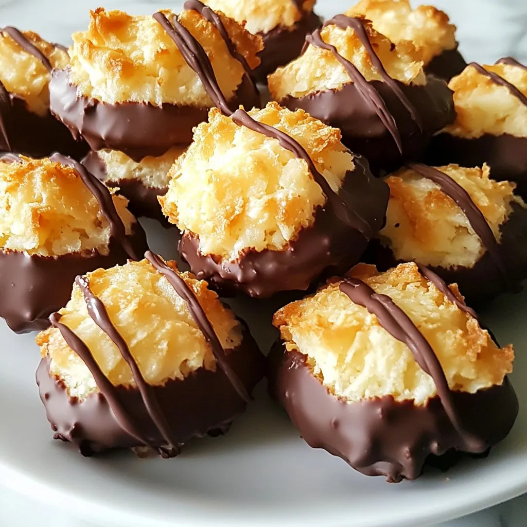 Chocolate Dipped Coconut Macaroons Simple Treat Recipe