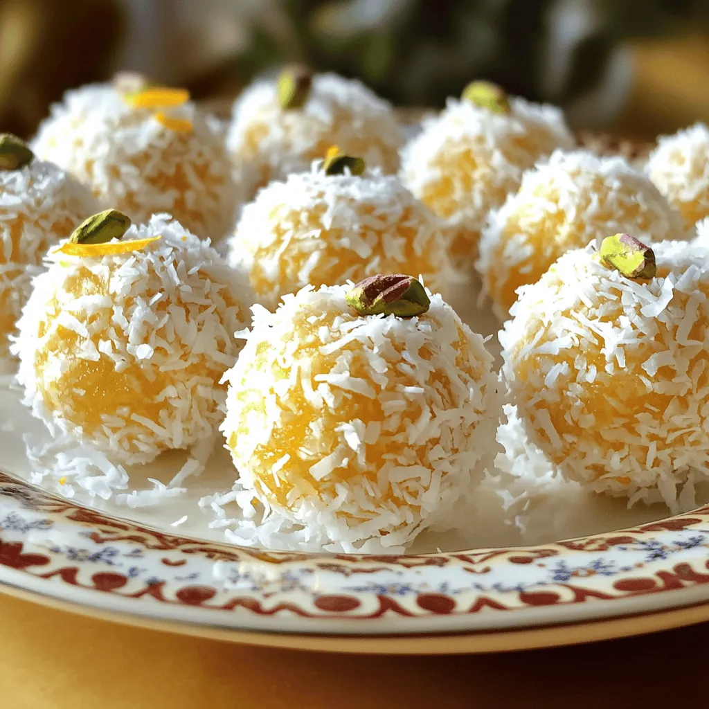 Orange Blossom Delight Balls are sweet, bite-sized treats that burst with fresh orange flavor. They take inspiration from traditional Middle Eastern sweets. This dessert combines almond flour and coconut for a unique texture. The addition of orange blossom water gives them a special aroma.