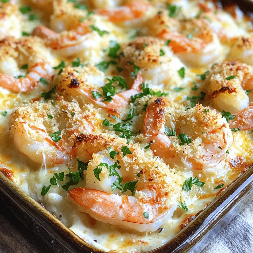 To make a great garlic shrimp gratin, start with the right ingredients. You will need fresh shrimp, garlic, heavy cream, and cheese. These items create a rich and creamy shrimp gratin.
