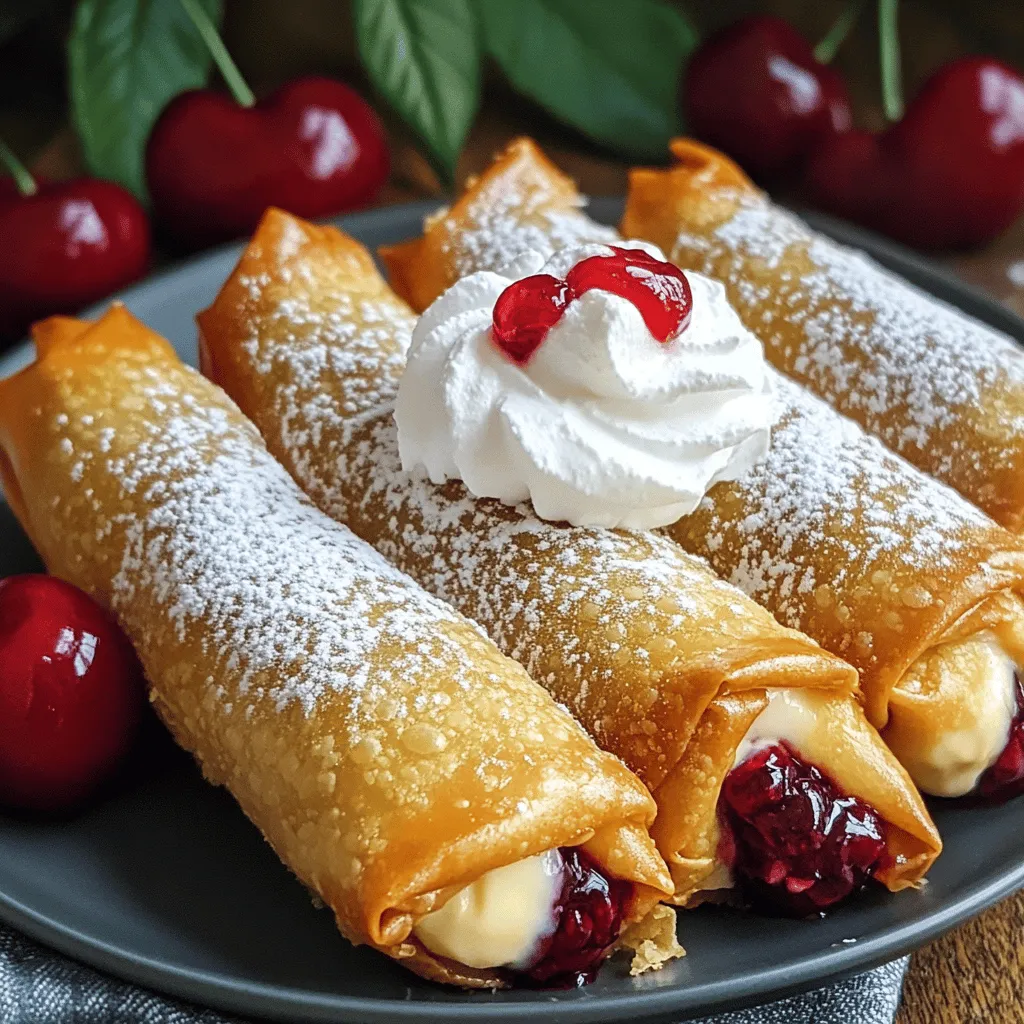 Cherry Cheesecake Egg Rolls Tempting Dessert Delight