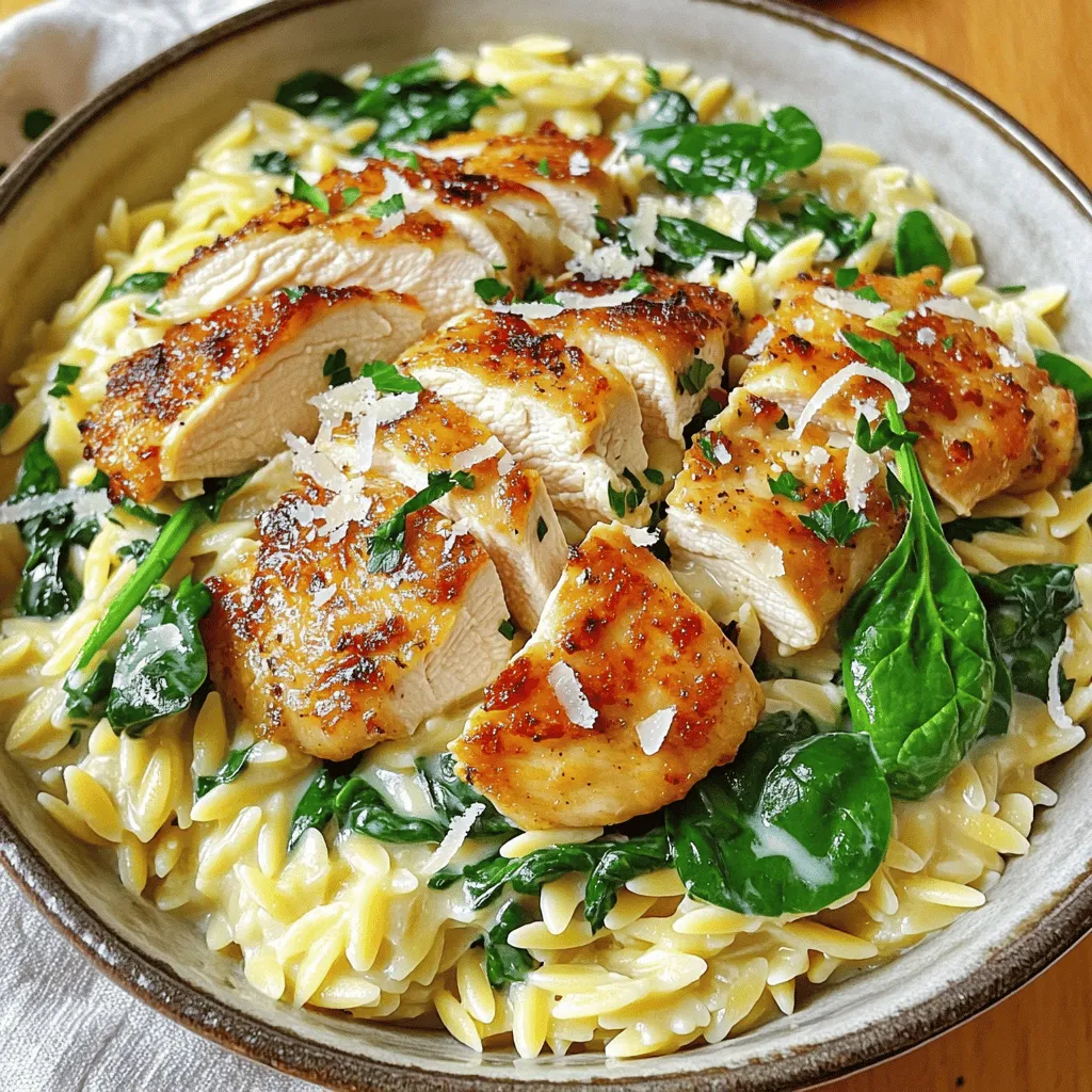 Creamy Garlic Chicken &#038; Orzo Rich Flavorful Dish