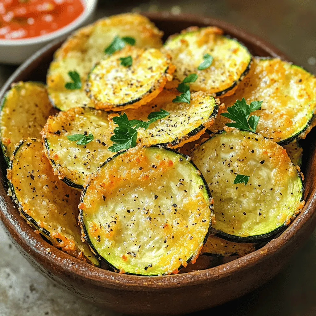 Baked Garlic Parmesan Zucchini Chips Crispy Snack