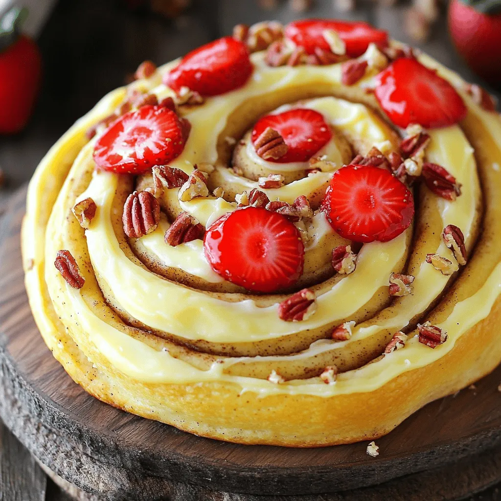 To make strawberry cheesecake cinnamon rolls with pecans, you need key ingredients. Each part of the recipe adds its own special touch.