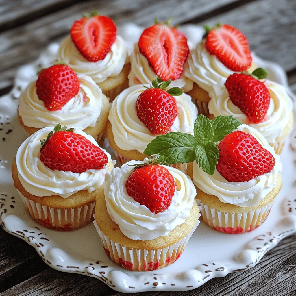 For delicious strawberry cupcakes, gather these key ingredients: