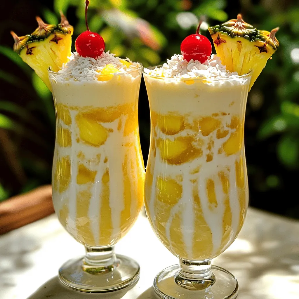 To make the best Pina Colada milkshakes, gather these main ingredients: