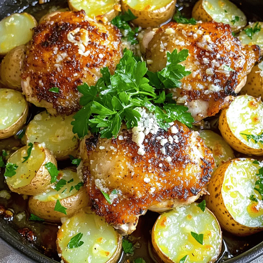 One-Pan Garlic Parmesan Chicken and Potatoes Delight