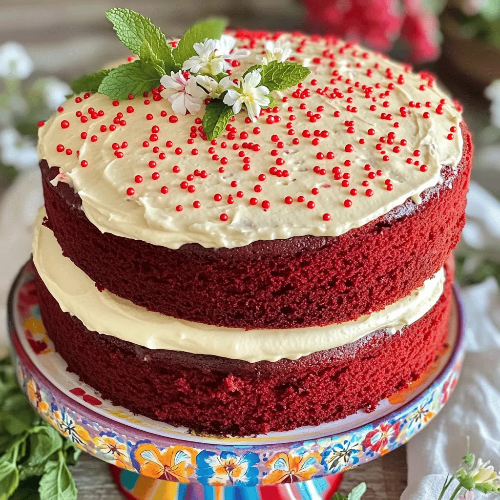 To make a perfect red velvet cake, gather these items: - 2 ½ cups all-purpose flour - 1 ½ cups granulated sugar - 1 teaspoon baking soda - 1 teaspoon salt - 1 teaspoon cocoa powder - 1 ½ cups vegetable oil - 1 cup buttermilk, room temperature - 2 large eggs, room temperature - 2 tablespoons red food coloring - 1 teaspoon vanilla extract - 1 teaspoon white vinegar