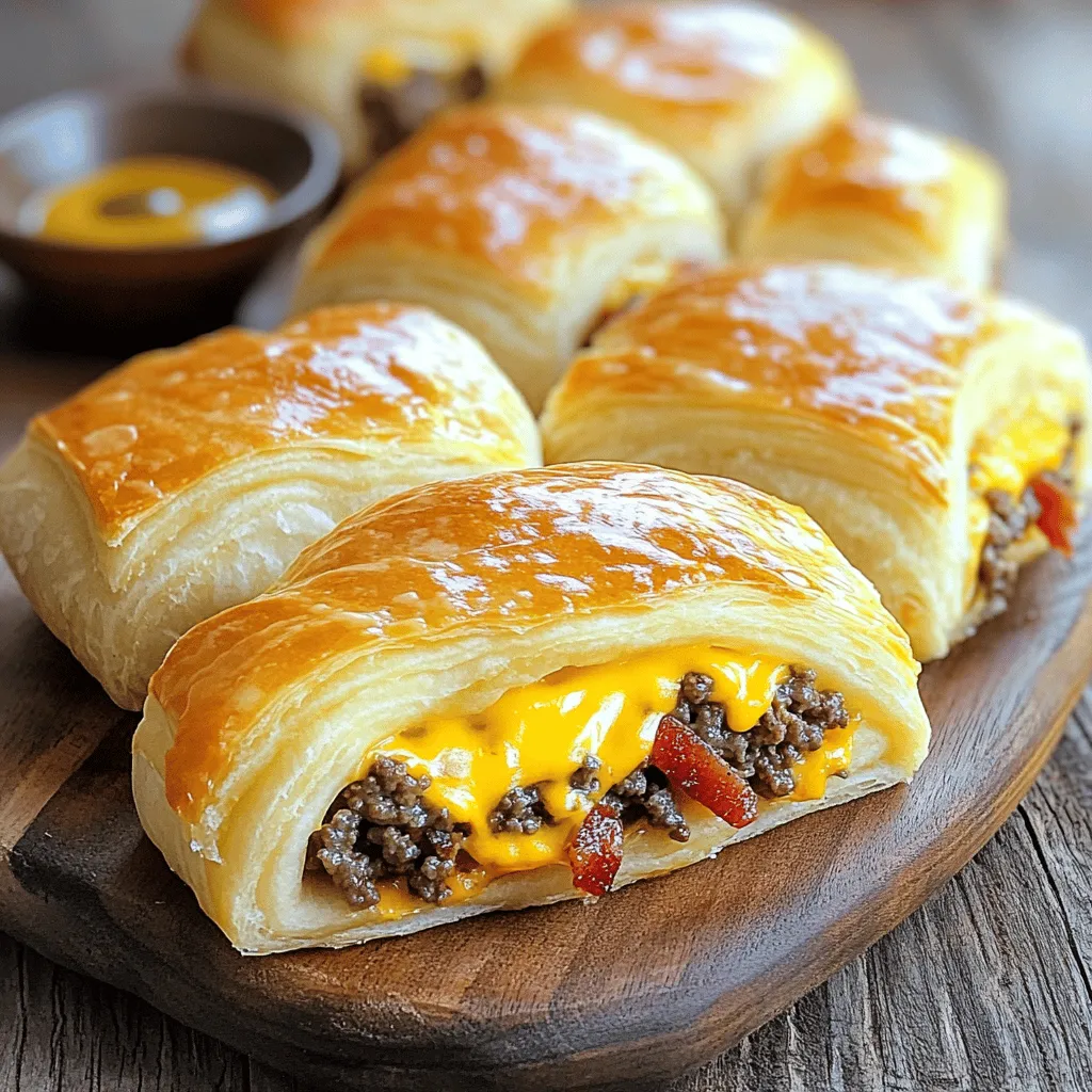 Garlic Butter Bacon Cheeseburger Rollups Delight Dish