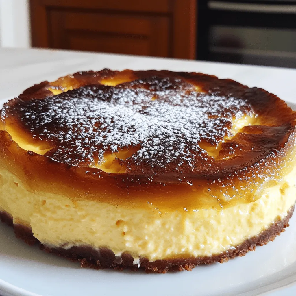 To make a great burnt Basque cheesecake, you need these simple ingredients: