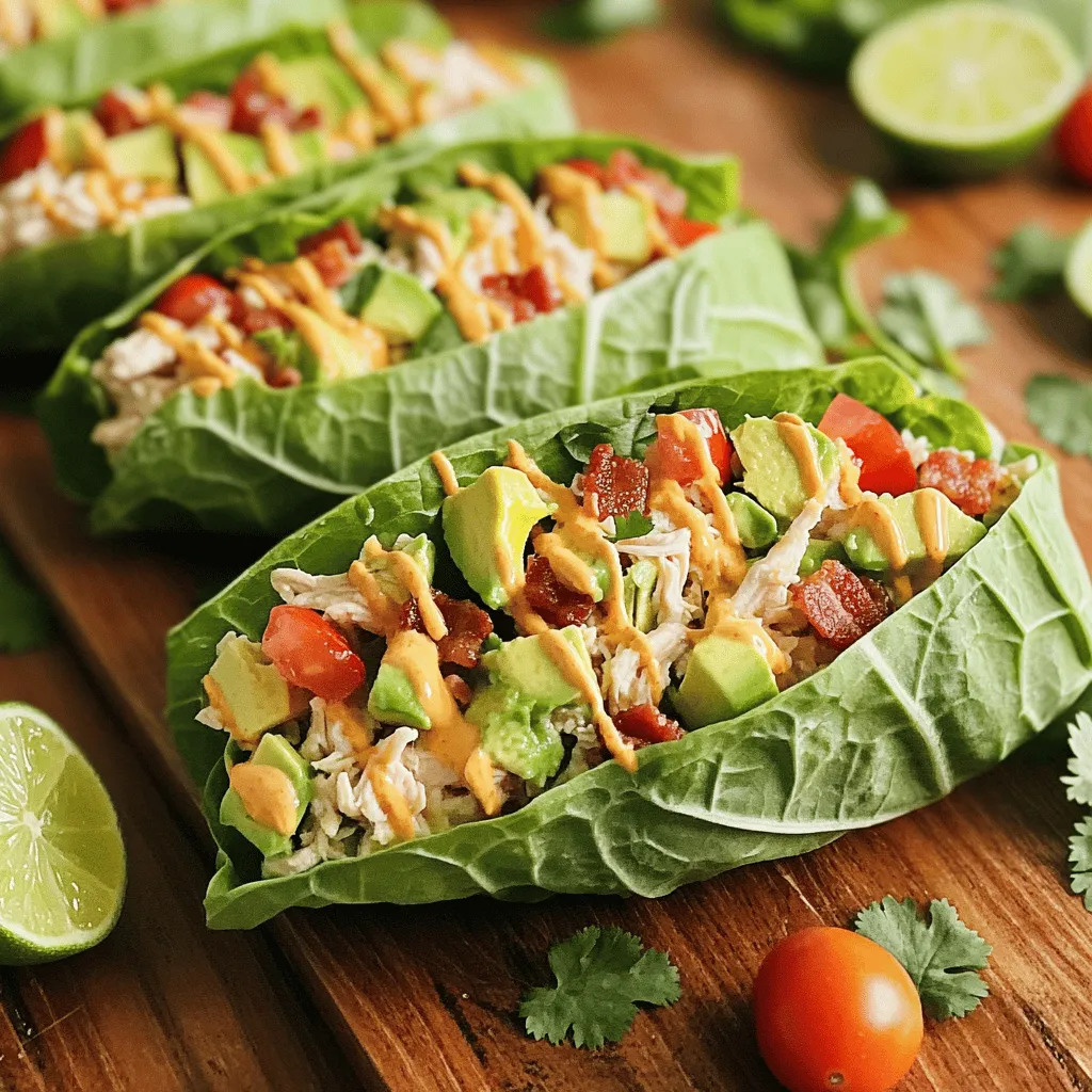 Savory BLTA Chicken Salad Wrapped in Lettuce Delight