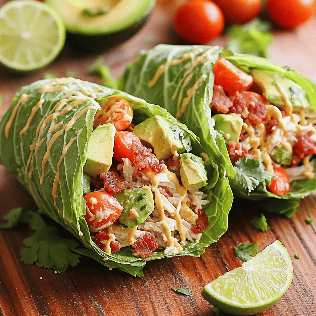- 2 cups cooked chicken breast, shredded - 4 slices crispy bacon, crumbled - 1 medium avocado, diced - 1 large tomato, diced - 1/4 cup mayonnaise - 1 tablespoon Dijon mustard