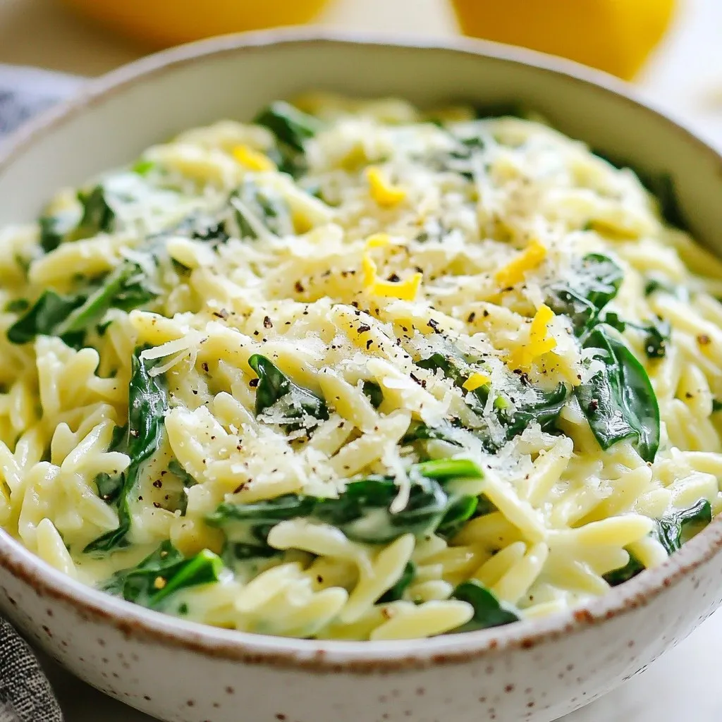 One-Pot Creamy Spinach Orzo Delightful Dinner Recipe