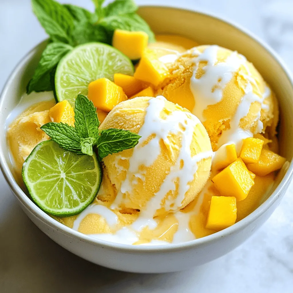 To make a tasty Mango Sorbet, you