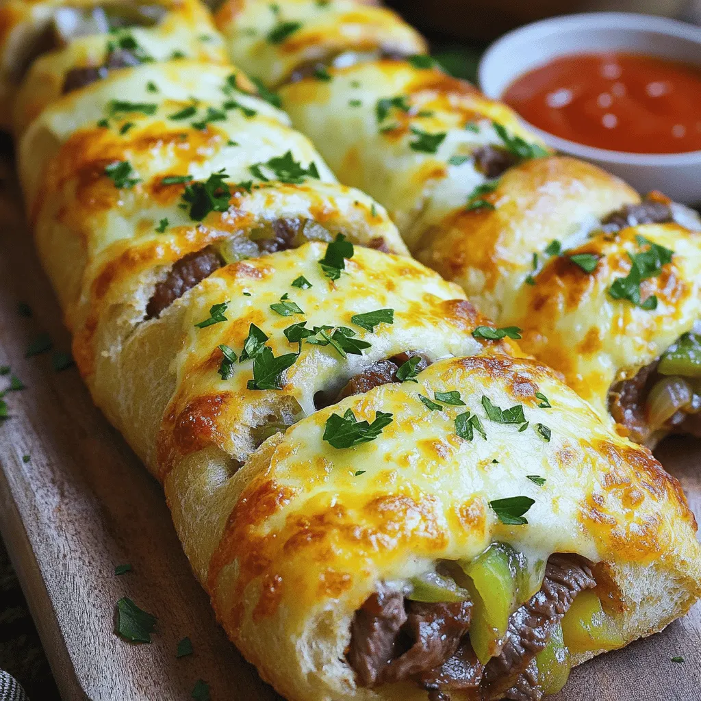Philly Cheesesteak Stuffed Cheesy Breadsticks Delight