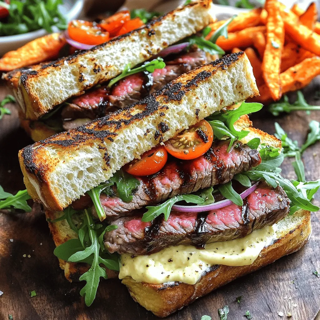 Savory Steak Sandwich with Garlic Aioli Recipe