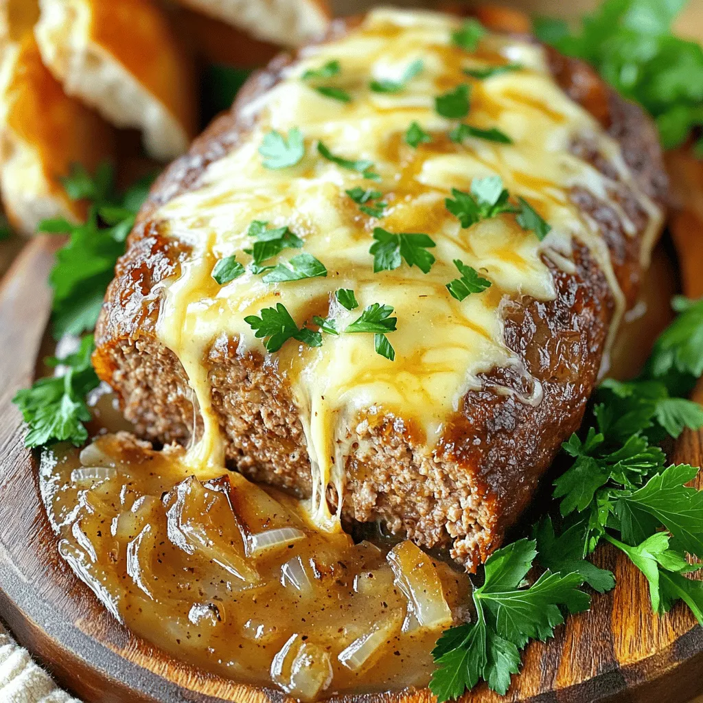 Crockpot French Onion Meatloaf with Melted Swiss Cheese