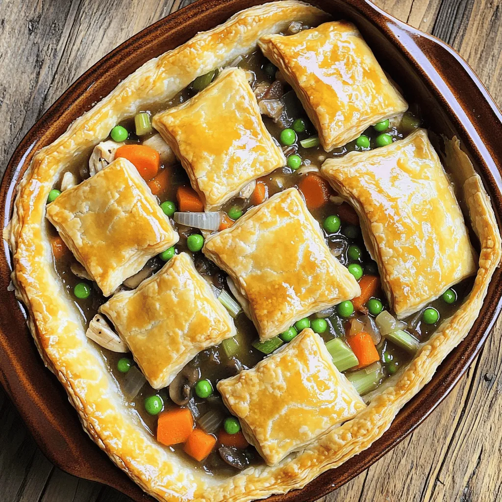Coq au vin pot pie is a warm and tasty dish. It blends two French classics: coq au vin and pot pie. This dish uses tender chicken in rich wine sauce and wraps it in flaky pastry.