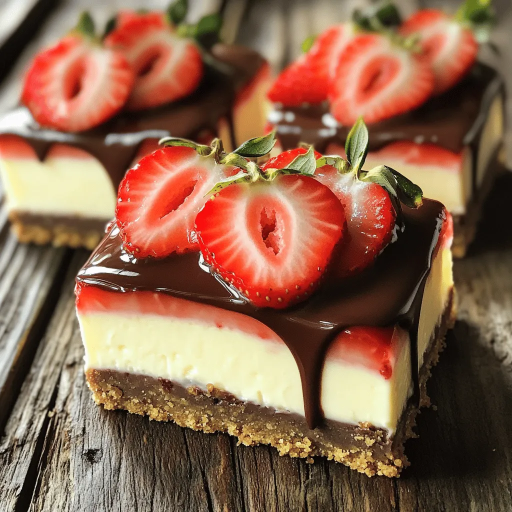 Chocolate Covered Strawberry Cheesecake Bars Delight