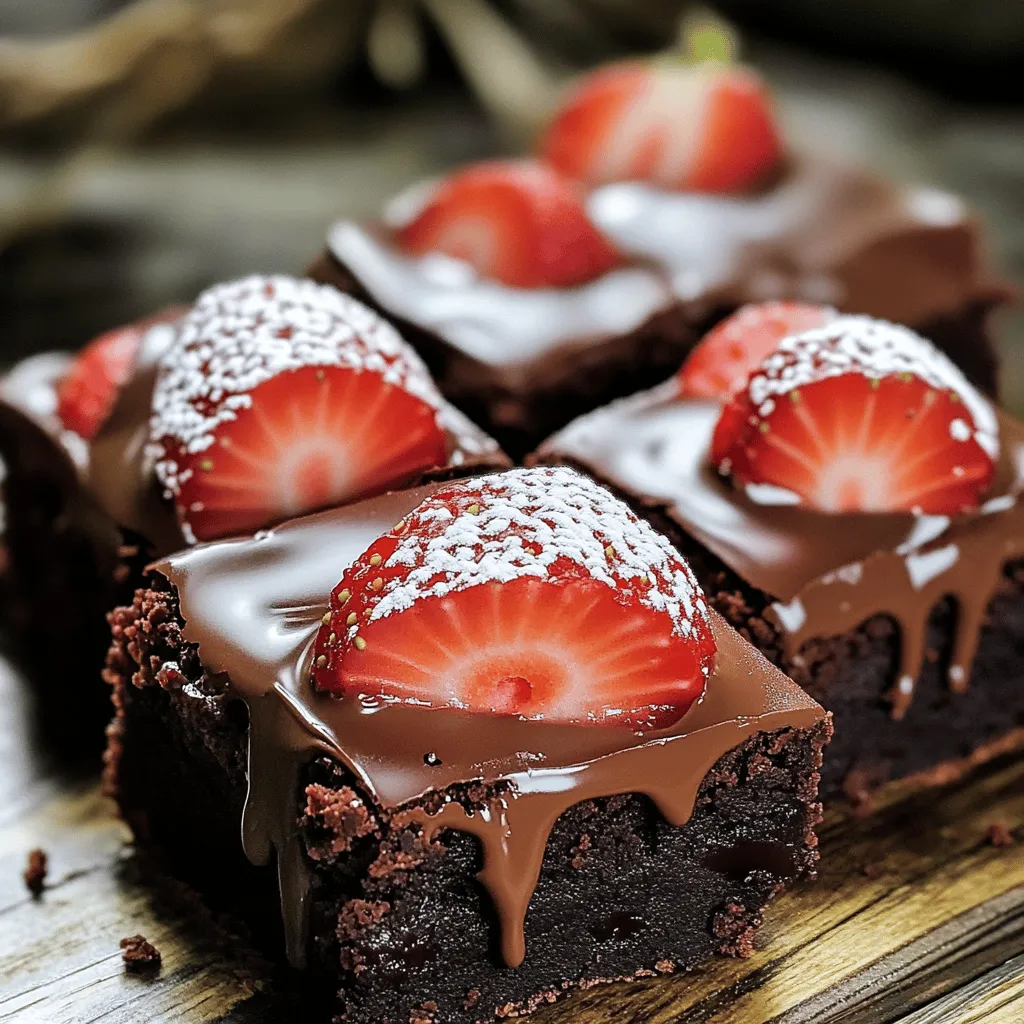 Chocolate Covered Strawberry Brownies Delightful Treat