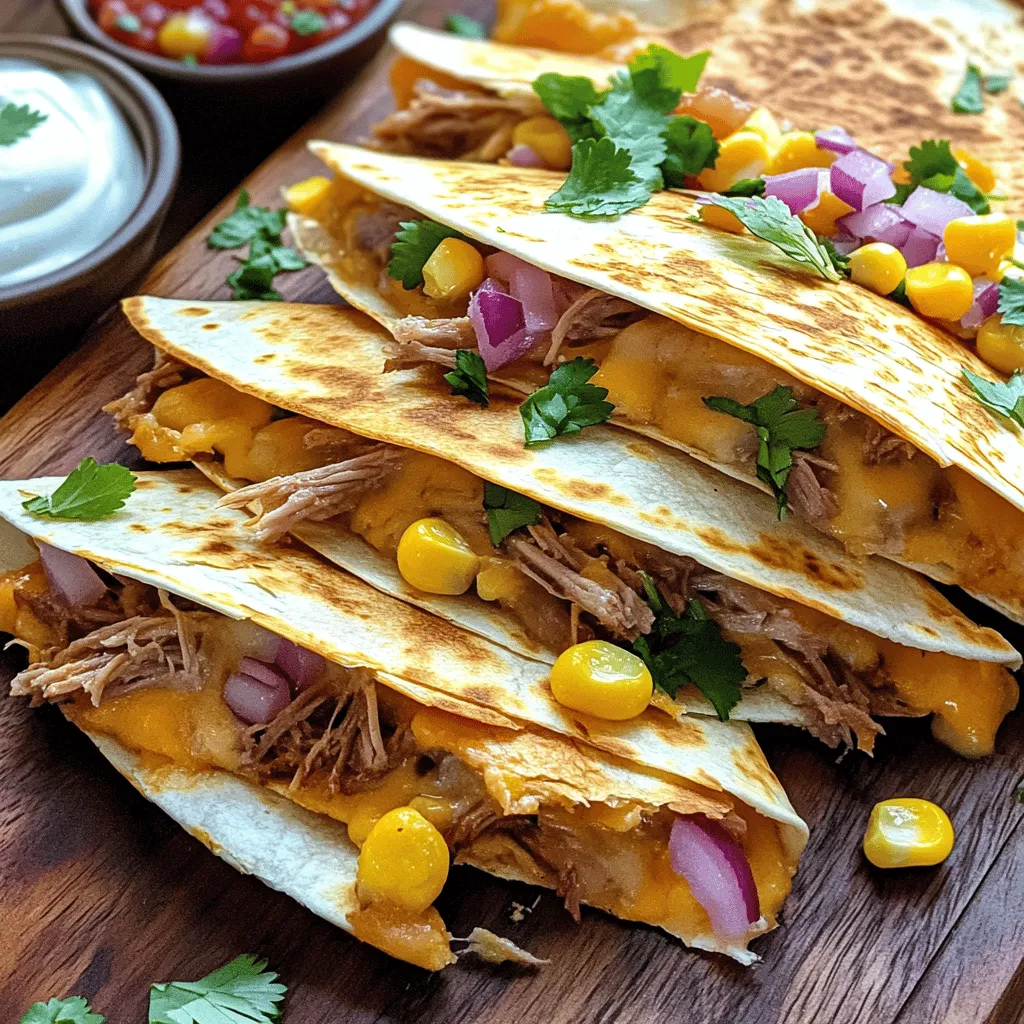 To make pulled pork quesadillas, you need a few key ingredients.