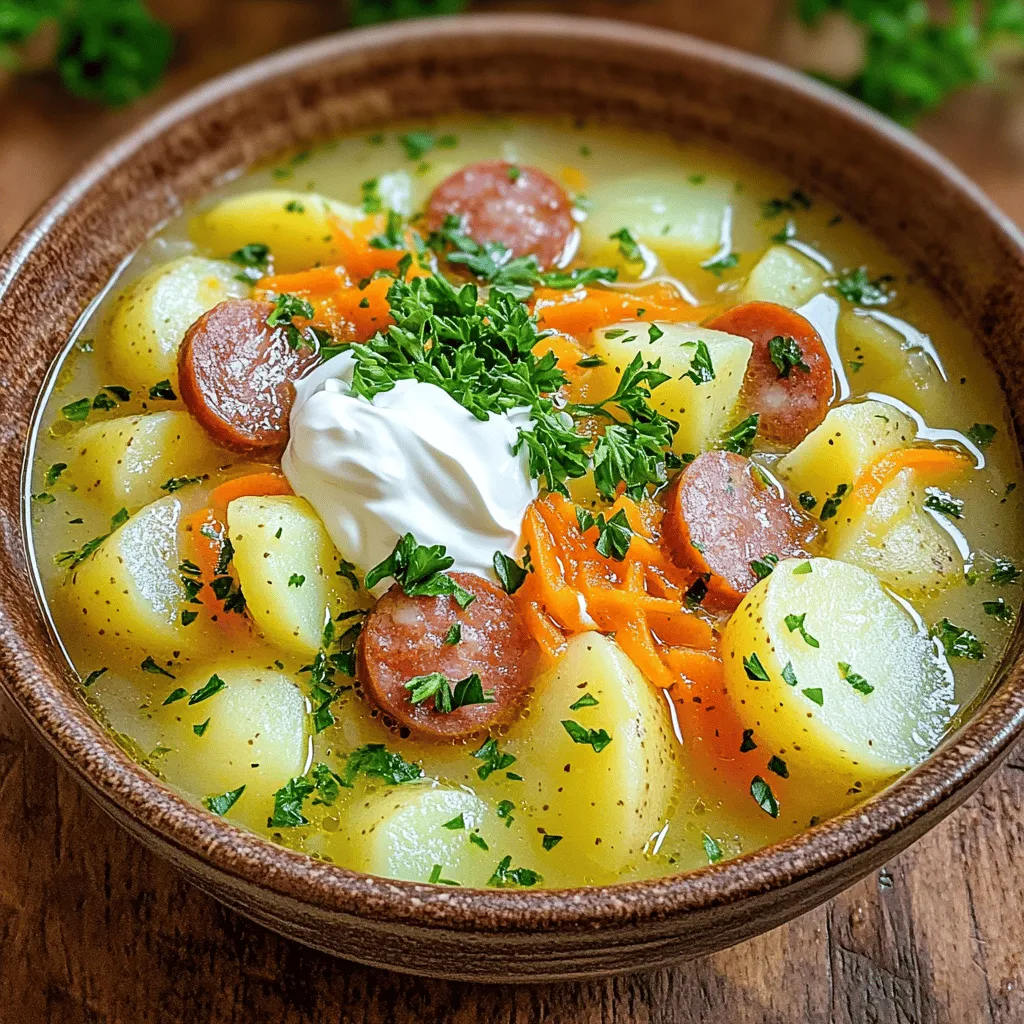 Slow Cooker German Potato Soup with Sausages Delight