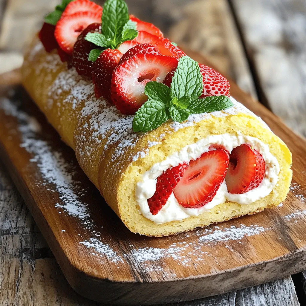To create a perfect Strawberry Shortcake Cheesecake Dessert Roll, gather these ingredients: