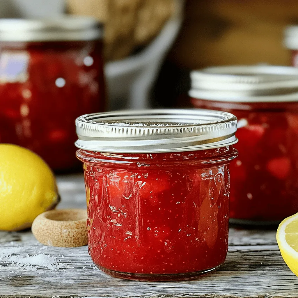 To make a tasty strawberry jam, gather these fresh ingredients: - 2 pounds fresh strawberries - 2 cups granulated sugar - 1 tablespoon fresh lemon juice