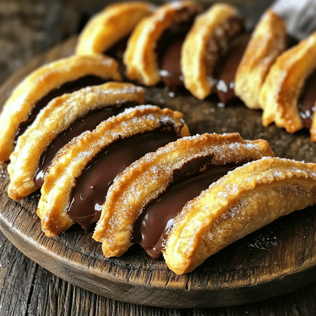 A chocolate churro pie is a fun twist on the classic churro. It combines the crispy texture of churros with a rich chocolate filling. You start with a dough that is similar to churros, but you shape it into small pies. Each pie has a luscious chocolate filling, making it a delightful treat.