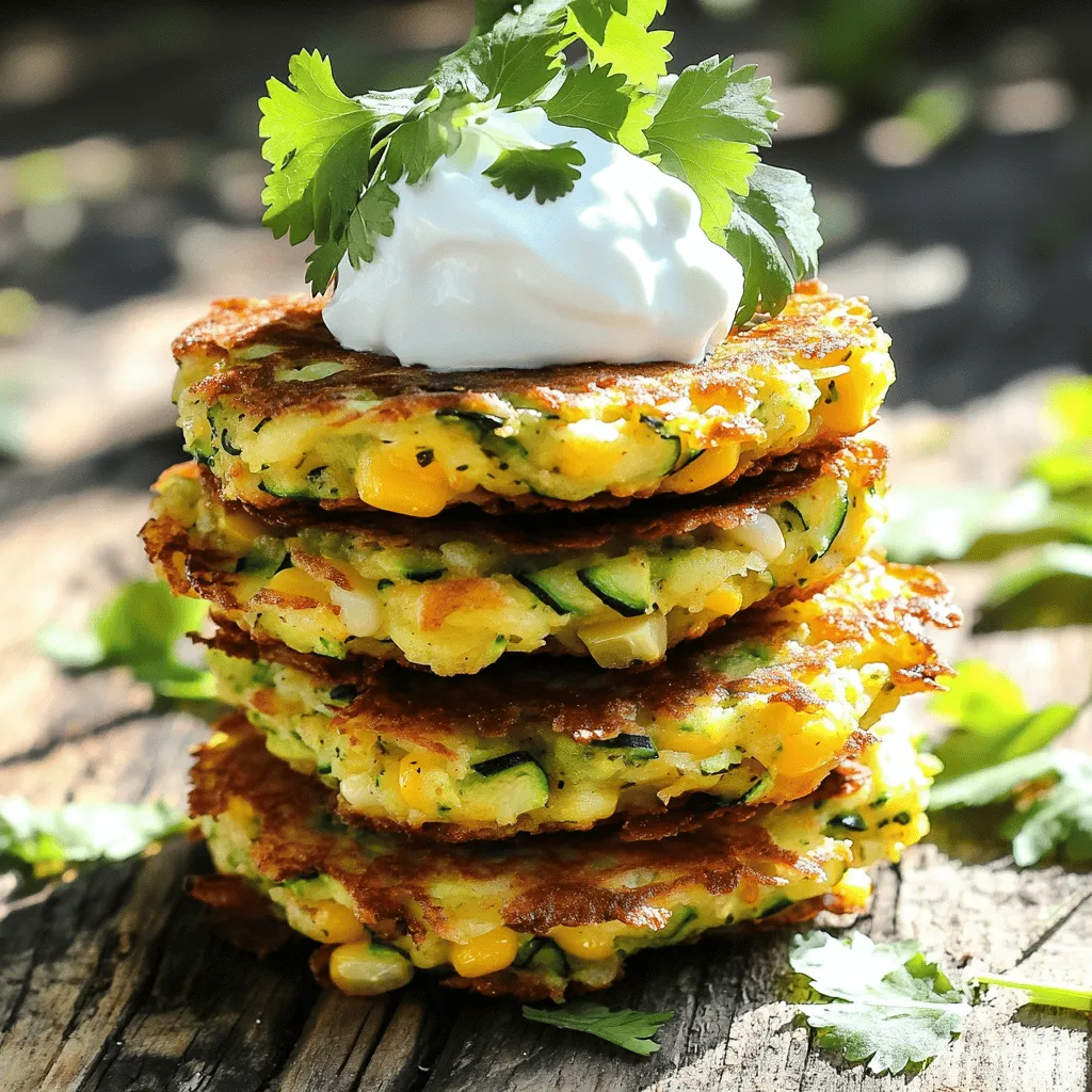 Zucchini Corn Fritter Stacks Healthy and Flavorful Dish
