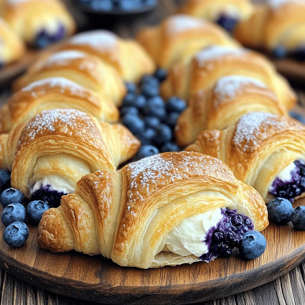 For blueberry cheesecake crescent rolls, you need the following: