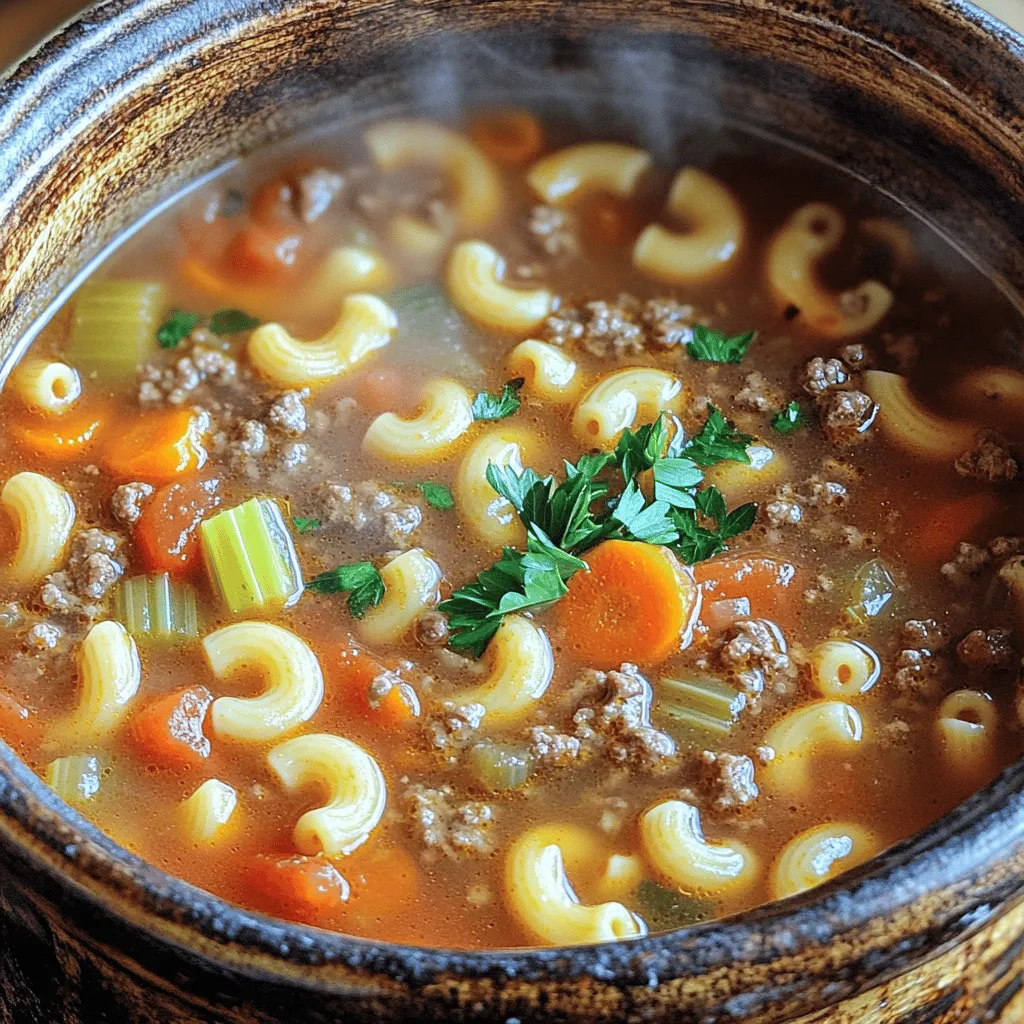 To make Classic Beef & Tomato Macaroni Soup, you