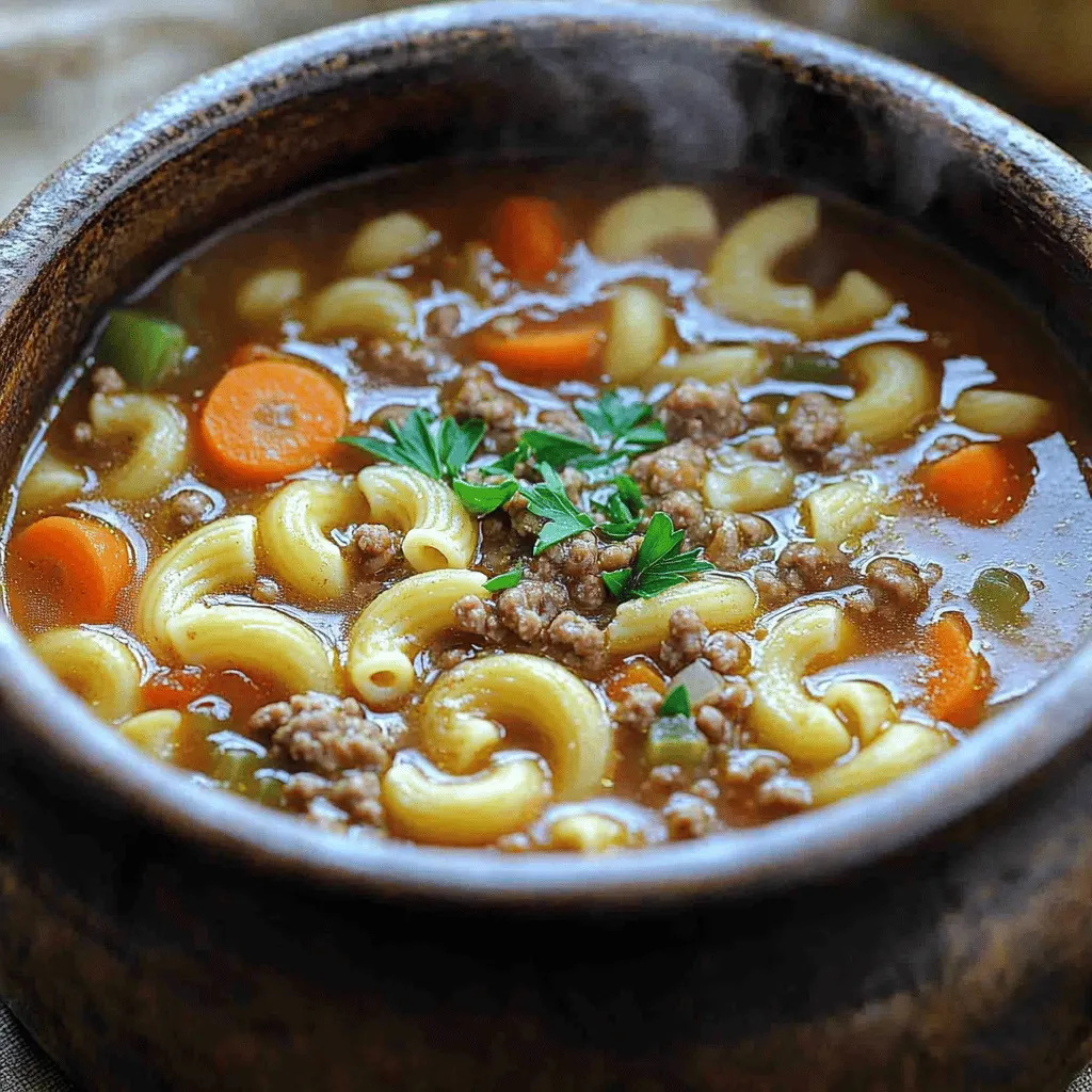 Classic Beef &#038; Tomato Macaroni Soup Comfort Meal