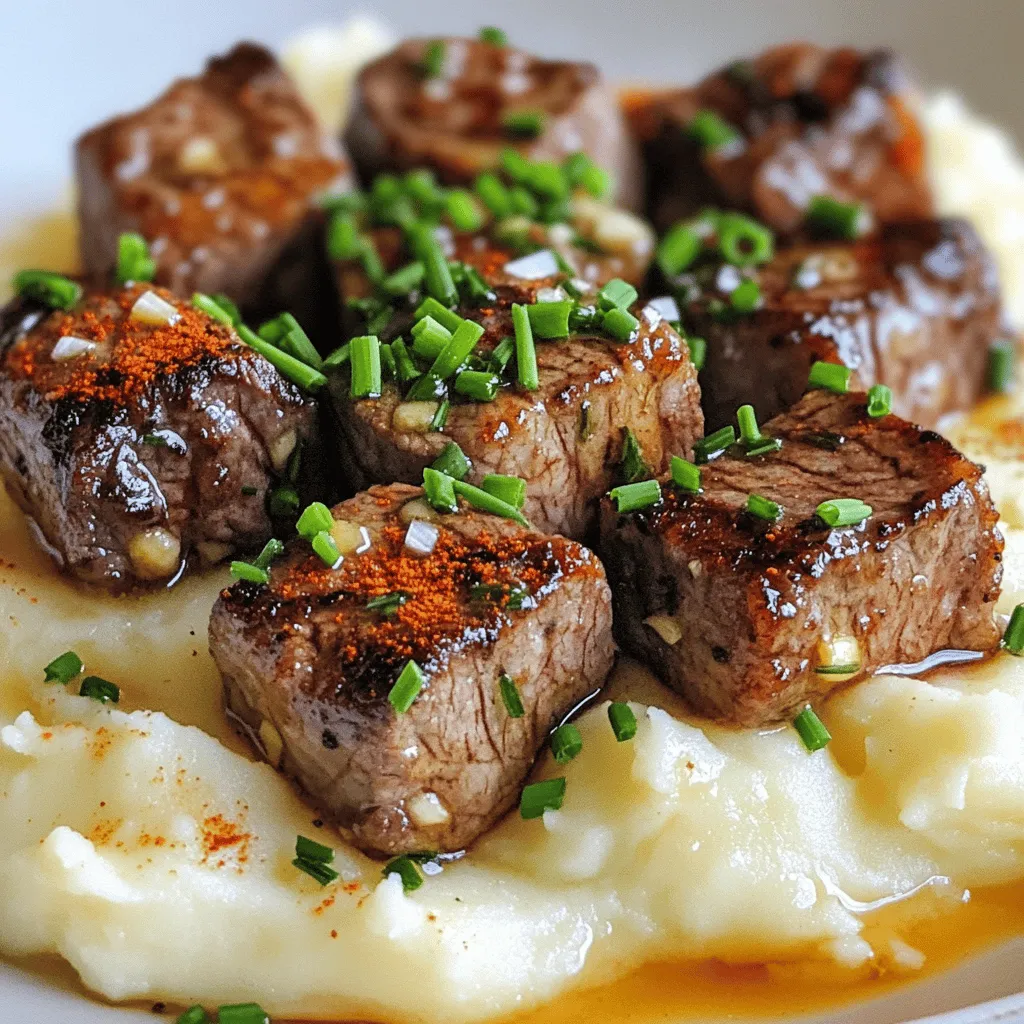 To make garlic butter steak bites, you need a few key ingredients. First, choose the right cut of steak. I recommend using sirloin steak. It is tender and cooks well in bite-sized pieces. For this recipe, you will need about 1 pound of sirloin, cut into cubes.