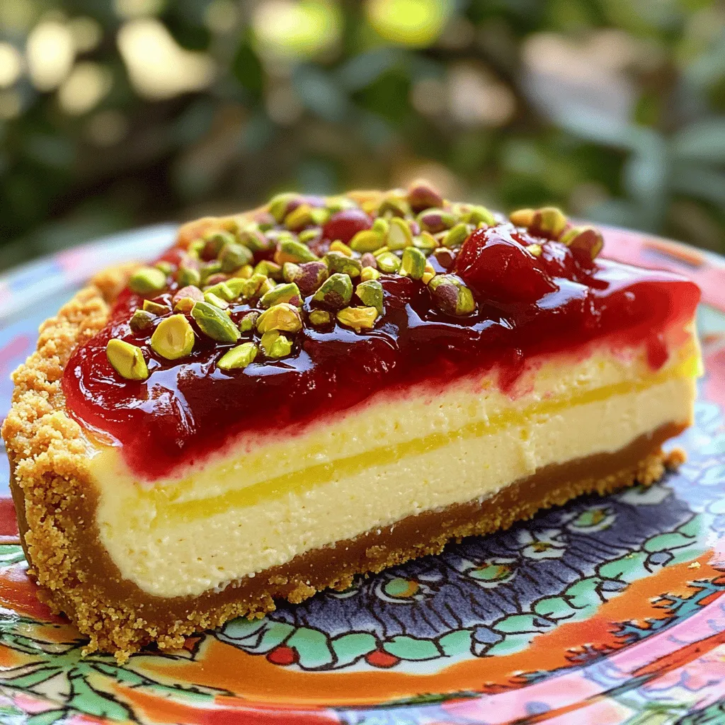 Lemon-Lime Cherry Pistachio Cheesecake Delight