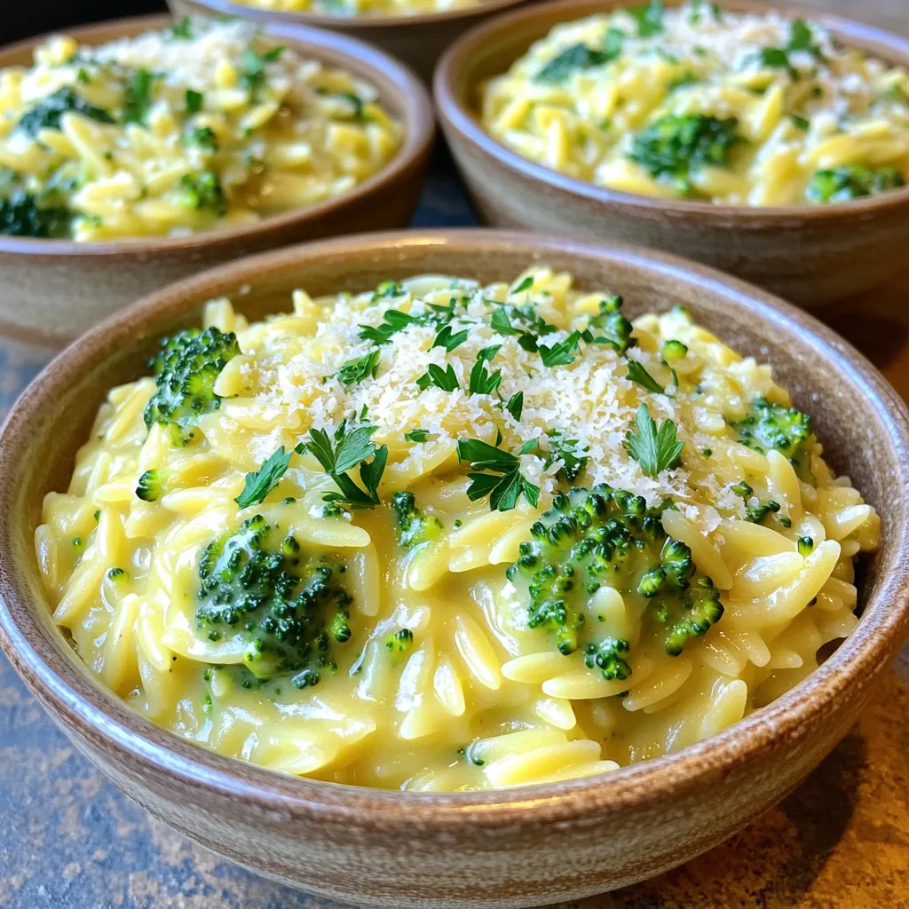 Creamy Broccoli Parmesan Orzo One Pot Delight