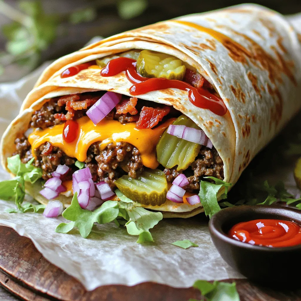 The huge bacon cheeseburger burrito is a fun twist on classic flavors. It combines great tastes into one big meal. You need a few key ingredients to make it shine.