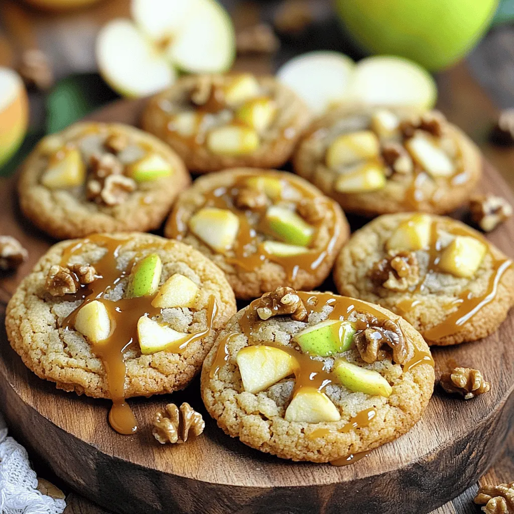 Caramel apple walnut cookies bring the best of fall into a treat. They mix sweet caramel, tart apples, and crunchy walnuts. This tasty trio creates a warm flavor that sings autumn.