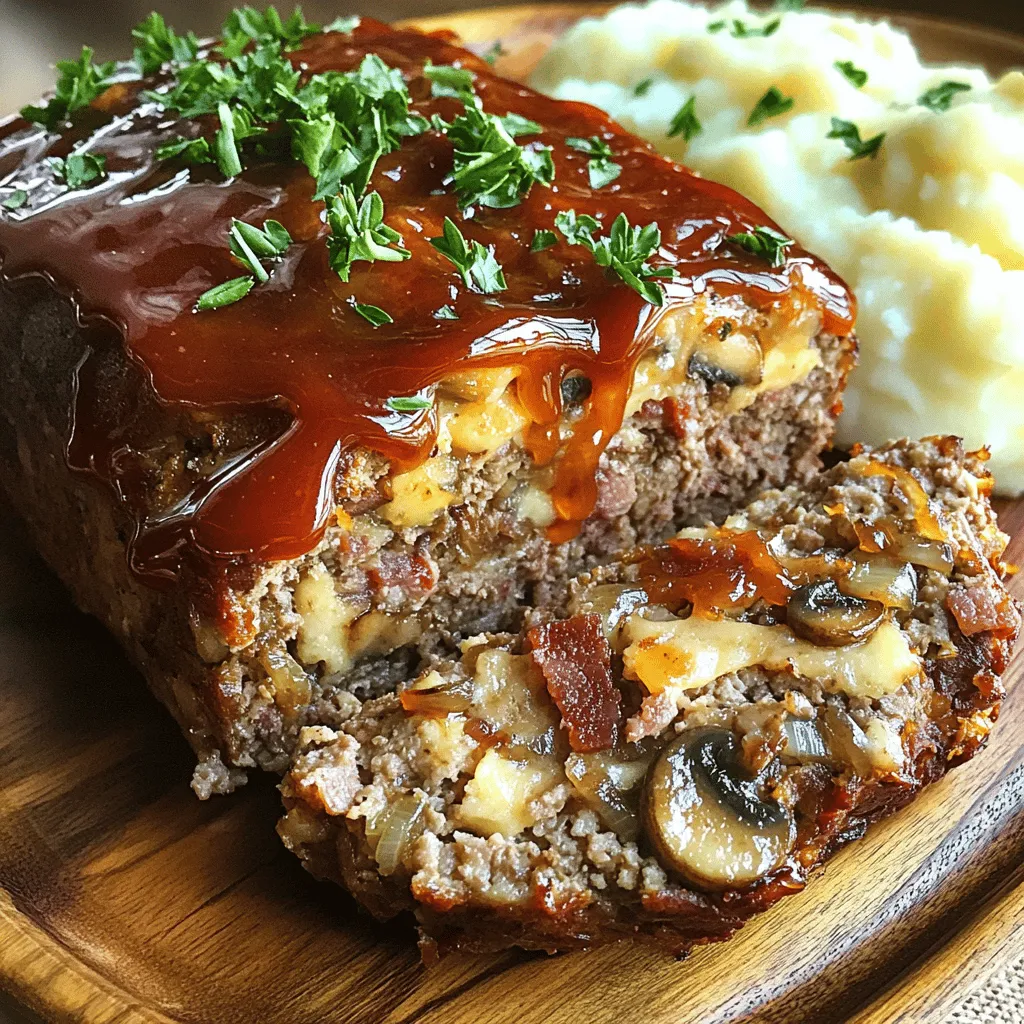 Bacon Mushroom Swiss Cheese Meatloaf Delightful Recipe