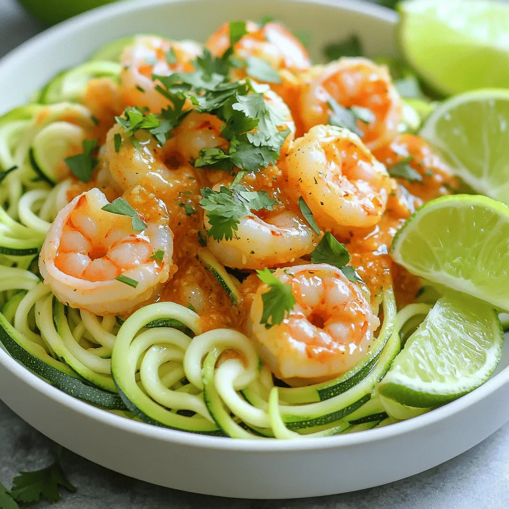 Minute Spicy Garlic Shrimp Zoodle Bowls Delight